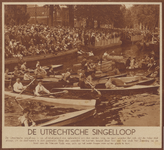 873589 Afbeelding van het massaal toegestroomde publiek op bootjes, boten en op de oever van de Stadsbuitengracht bij ...